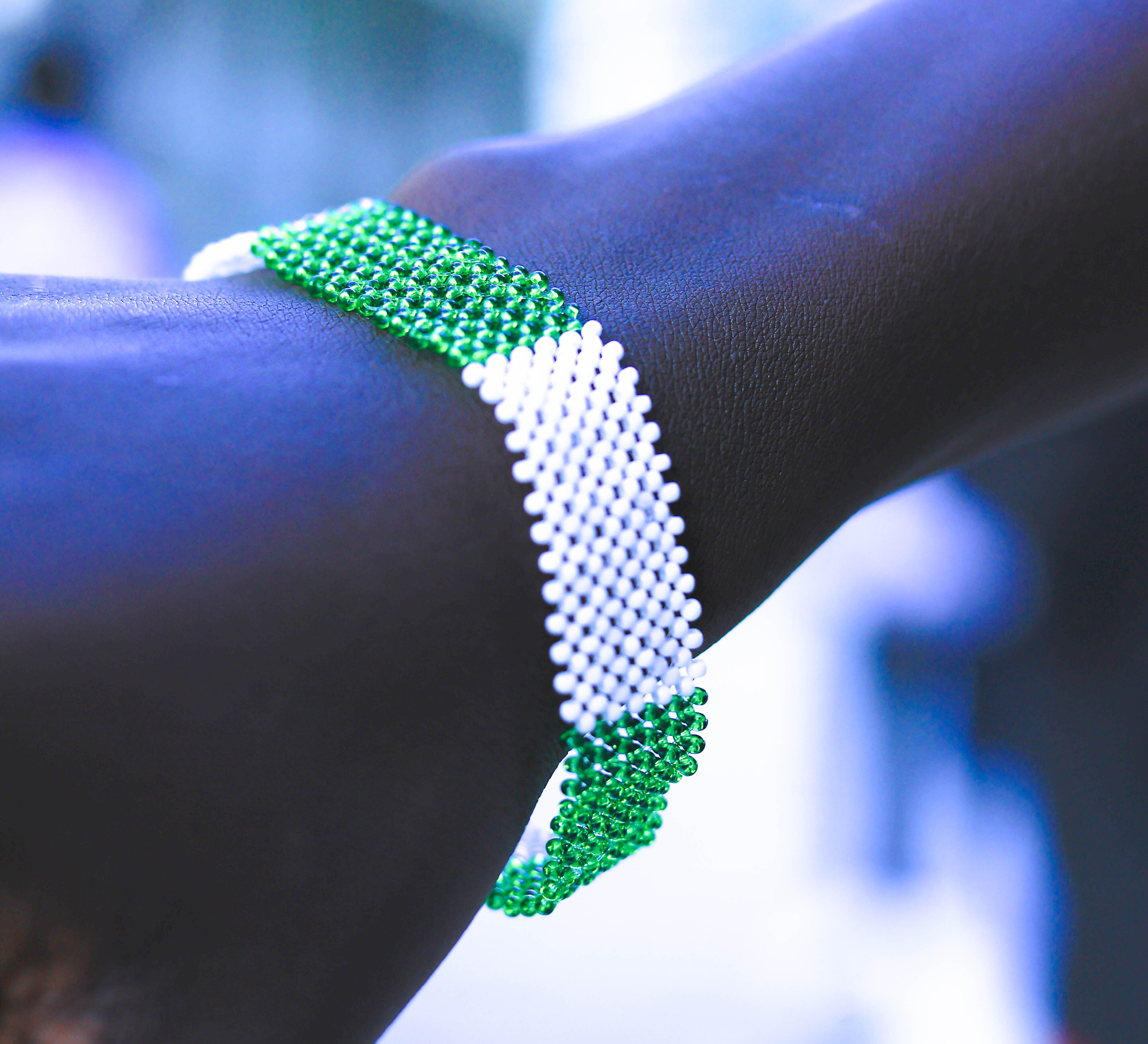 Nigeria Flag Beaded Bracelet