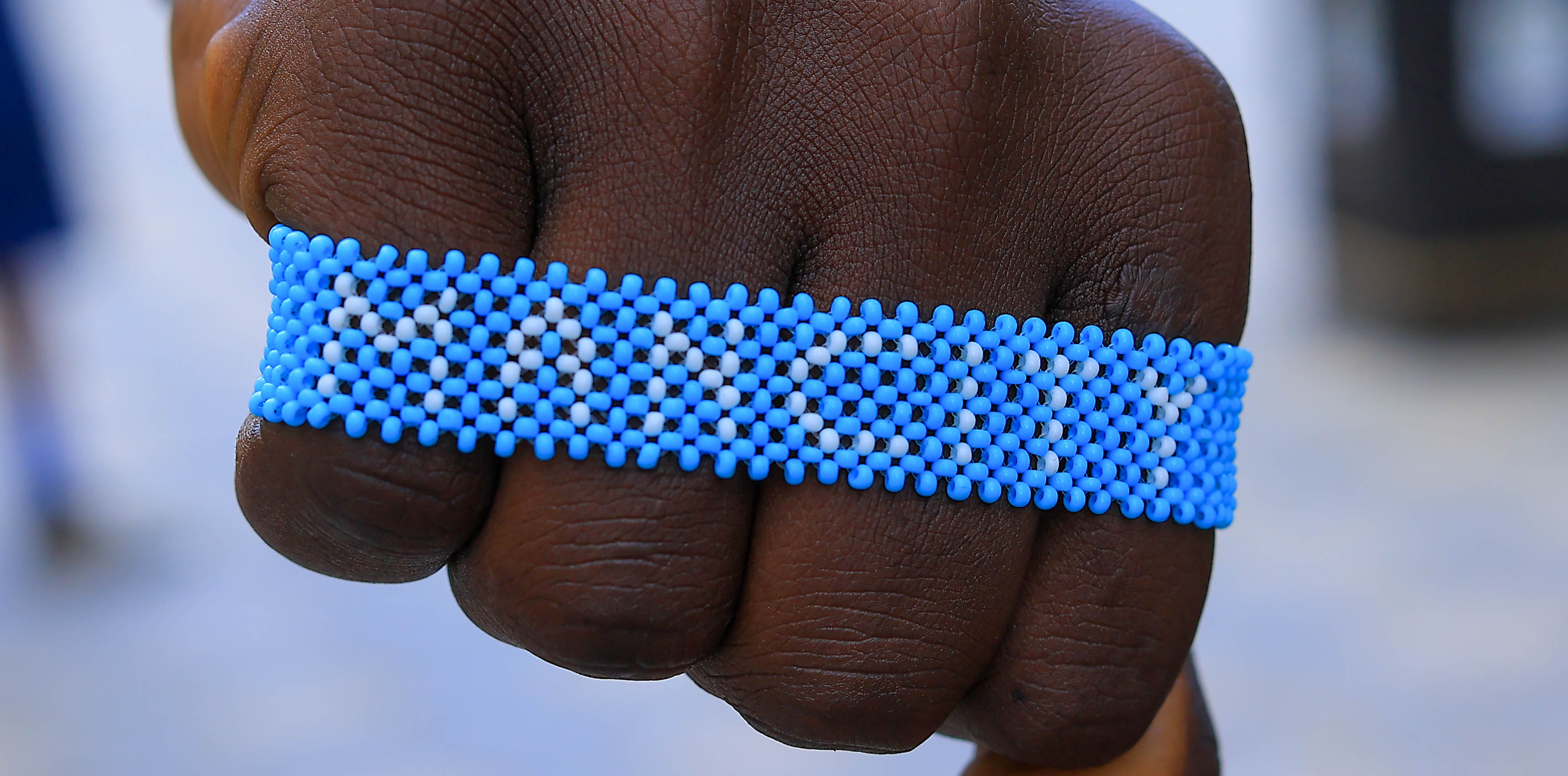 Man City Beaded Wristband