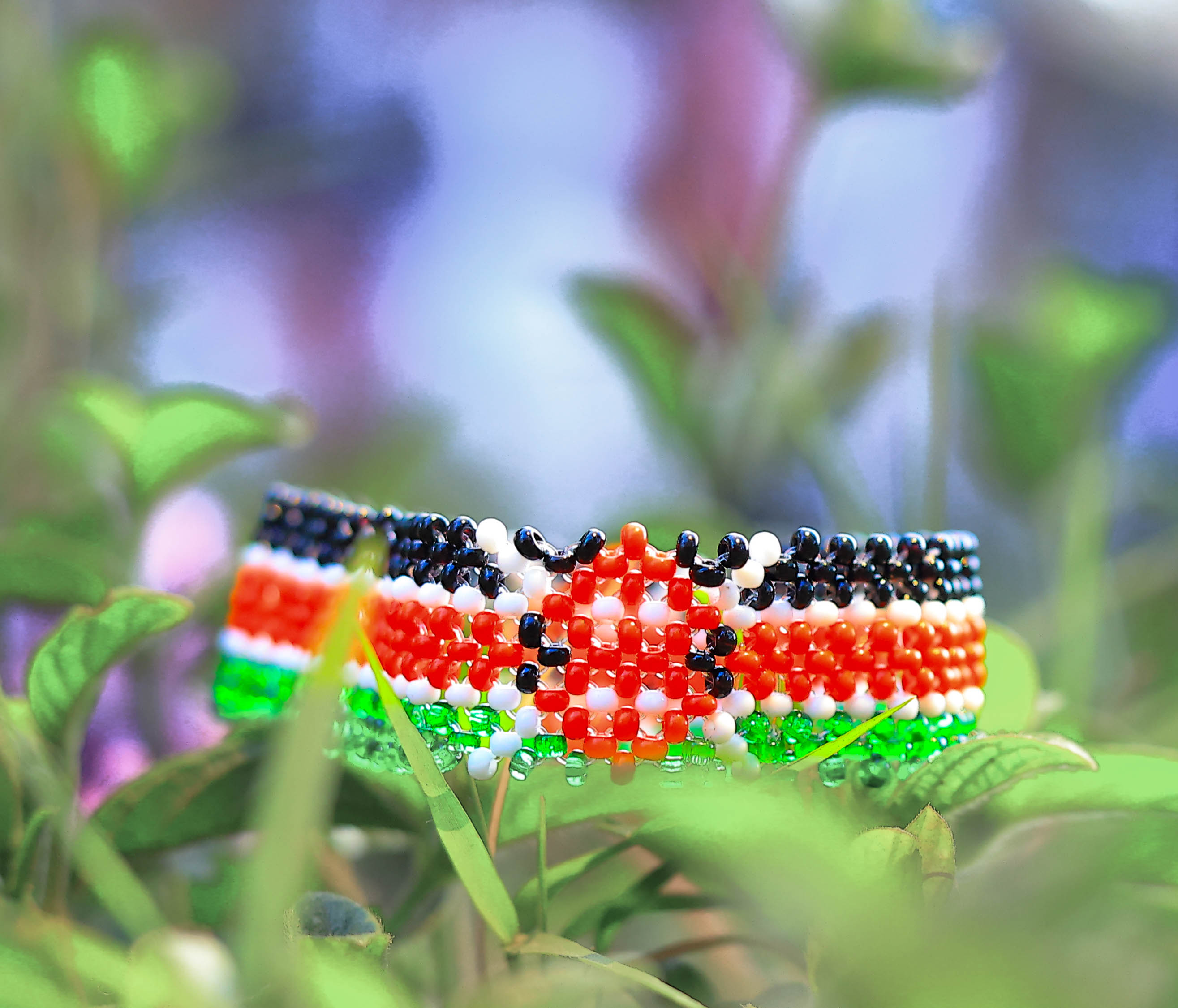 Kenya Flag Beaded Bracelet