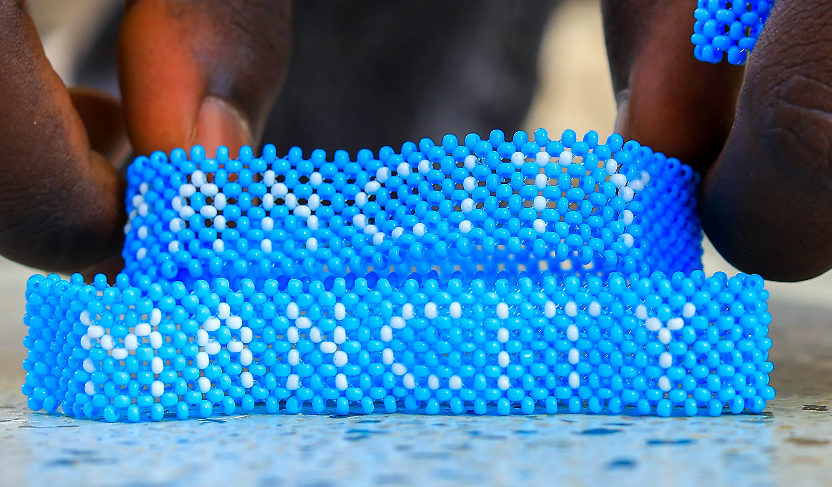 Man City Beaded Wristband