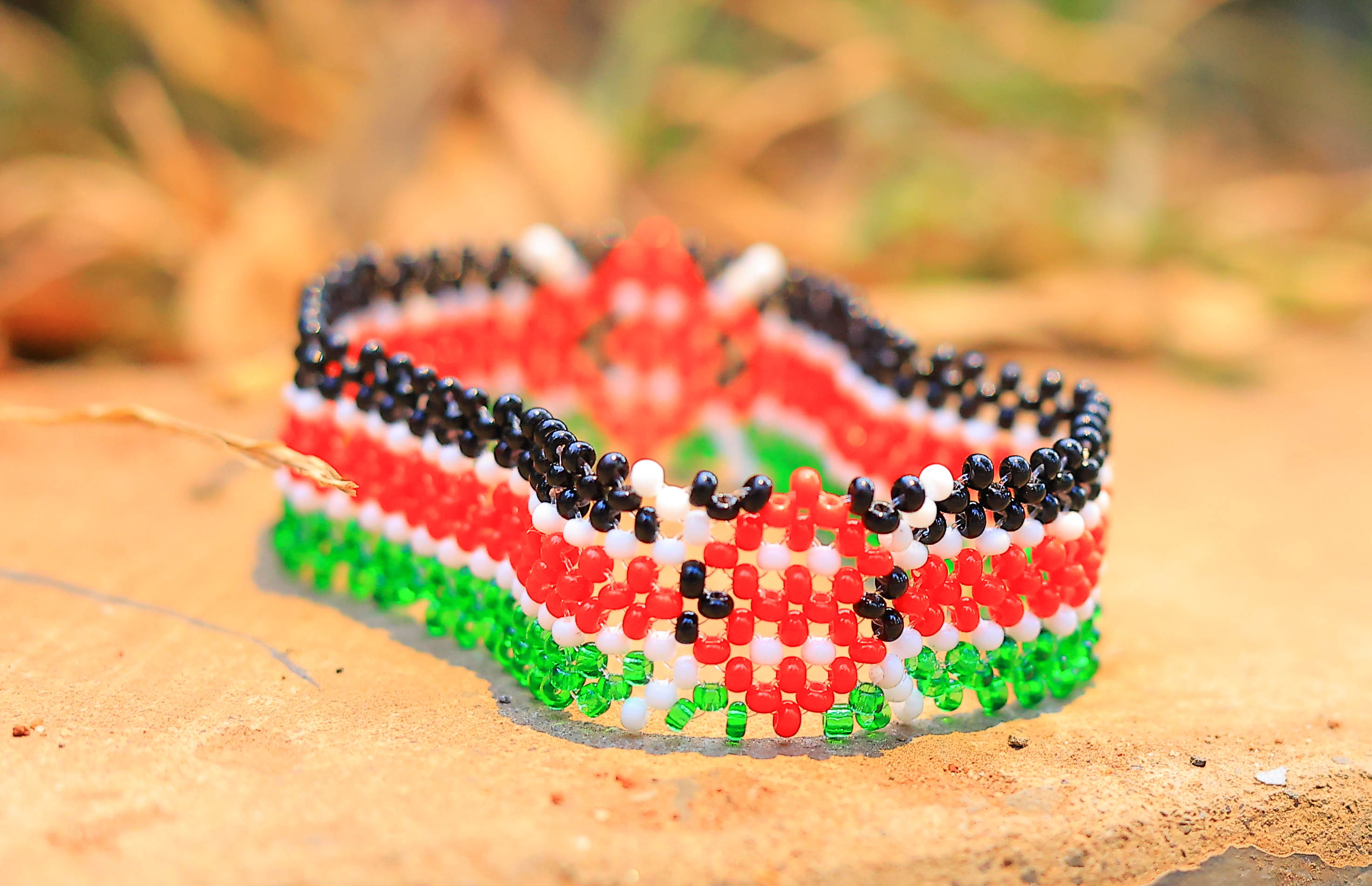 Kenya Flag Beaded Bracelet
