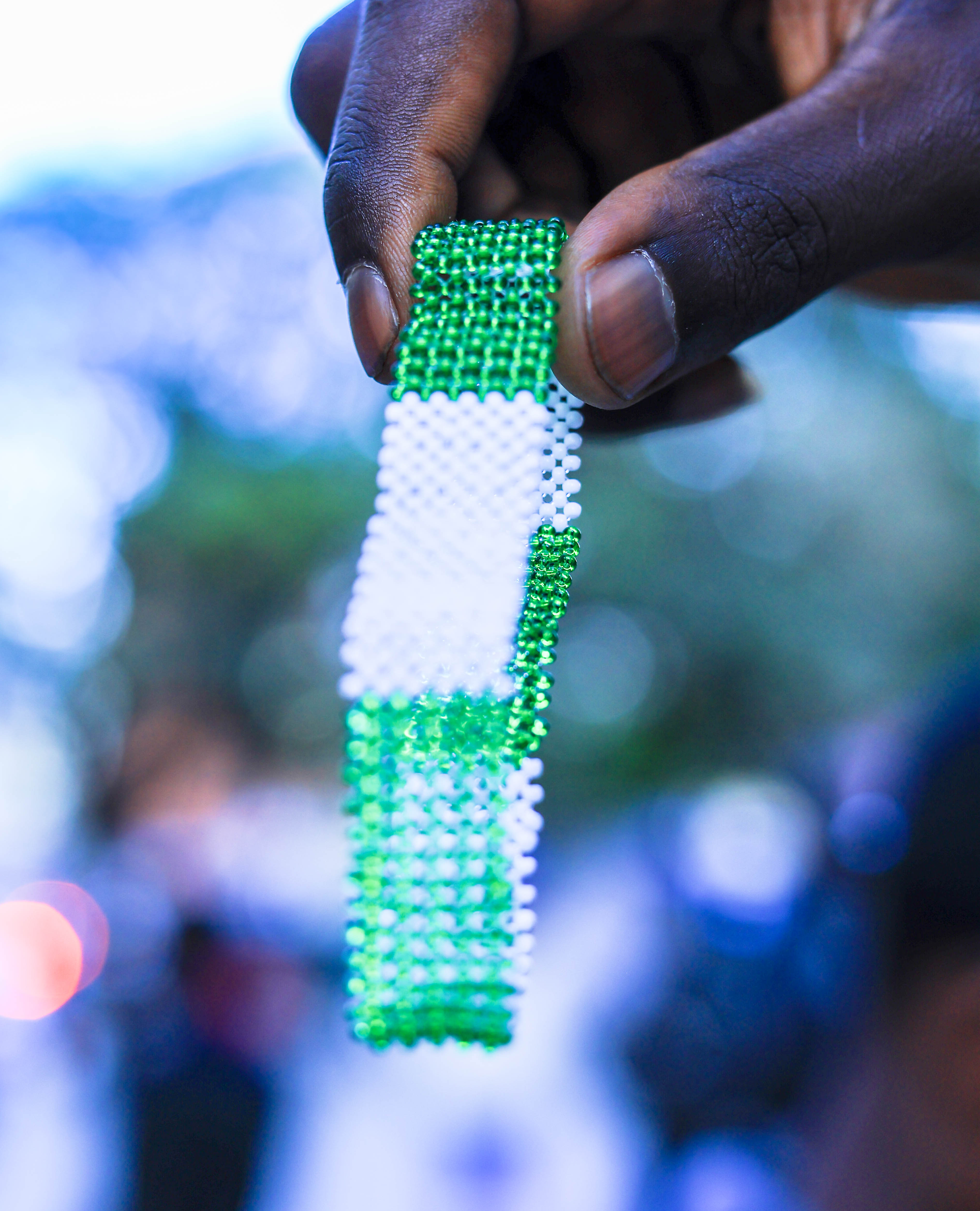 Nigeria Flag Beaded Bracelet