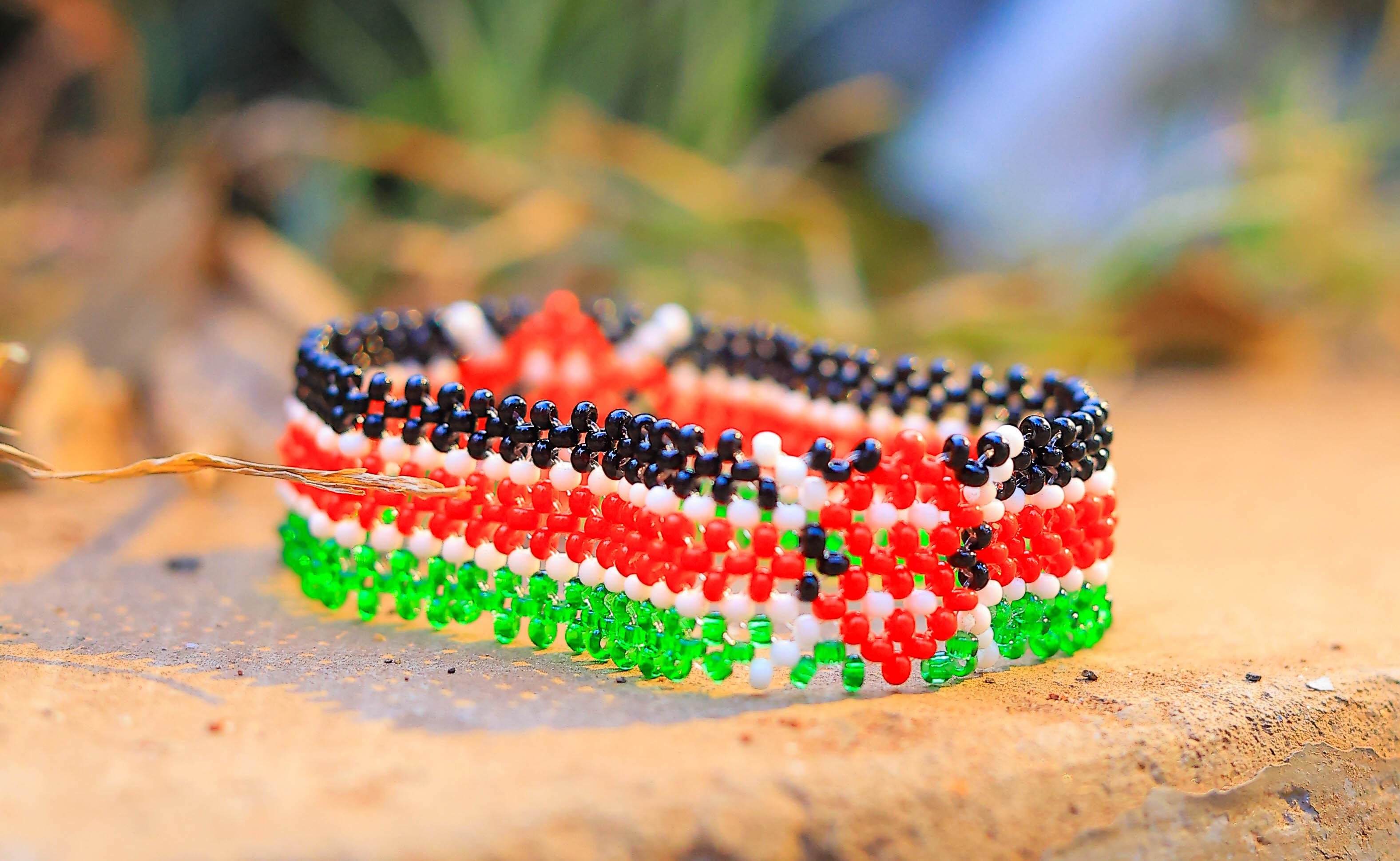 Kenya Flag Beaded Bracelet